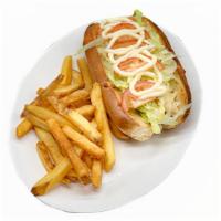 Grilled Chicken · Grilled chicken, lettuce, tomatoes, mozzarella cheese & mayo. 7 