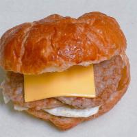 Double Sausage Egg And Cheese Croissant · 2 Meats: Double Sausage(2 patties) Egg and Cheese Croissant