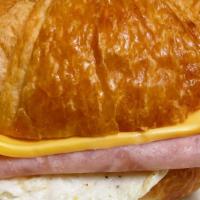 Ham, Egg And Cheese Croissant  · Ham (2 slices) Egg and Cheese Croissant Sandwich