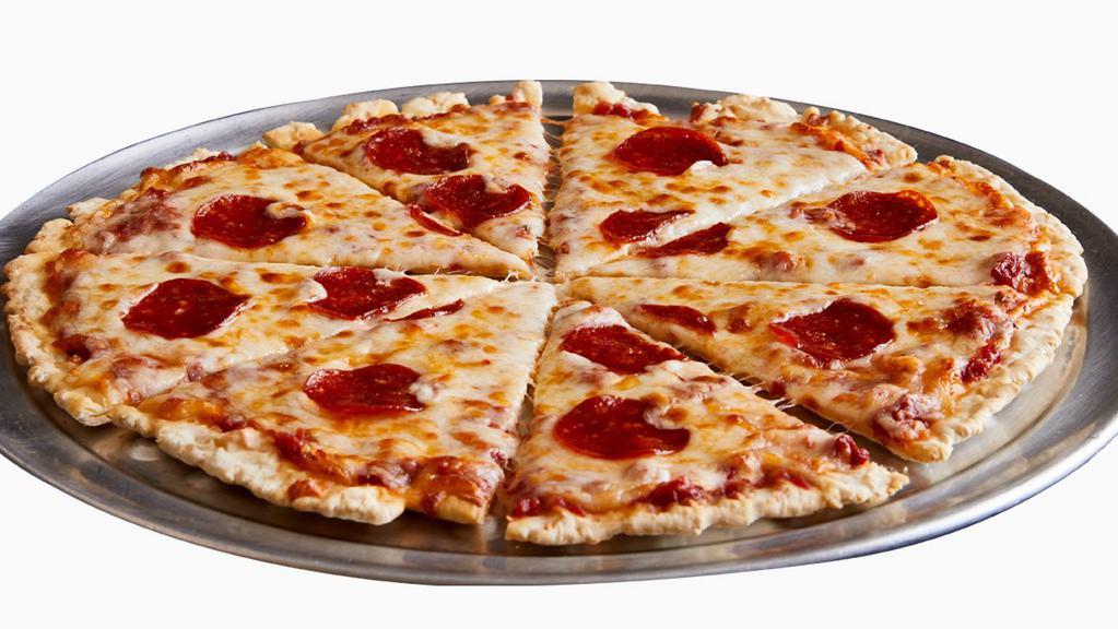 Pepperoni Pizza · Red sauce, pepperoni, and mozzarella.