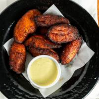 Sweet Plantains · Served with cilantro mayo.