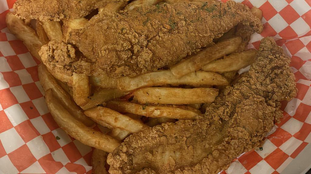 Fried Catfish Basket · Comes with Cajun Fries.