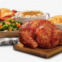 Meal For 3 - Whole Chicken · Our famous rotisserie chicken - for your whole flock. Marinated with a perfect blend of garl...