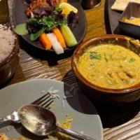 Korma · Tender pieces of meat cooked in creamy cashew nuts sauces with fruits and nuts.