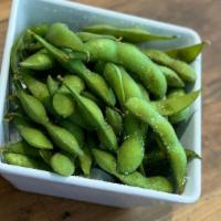 Edamame · Boiled soybean pods. Lightly salted.