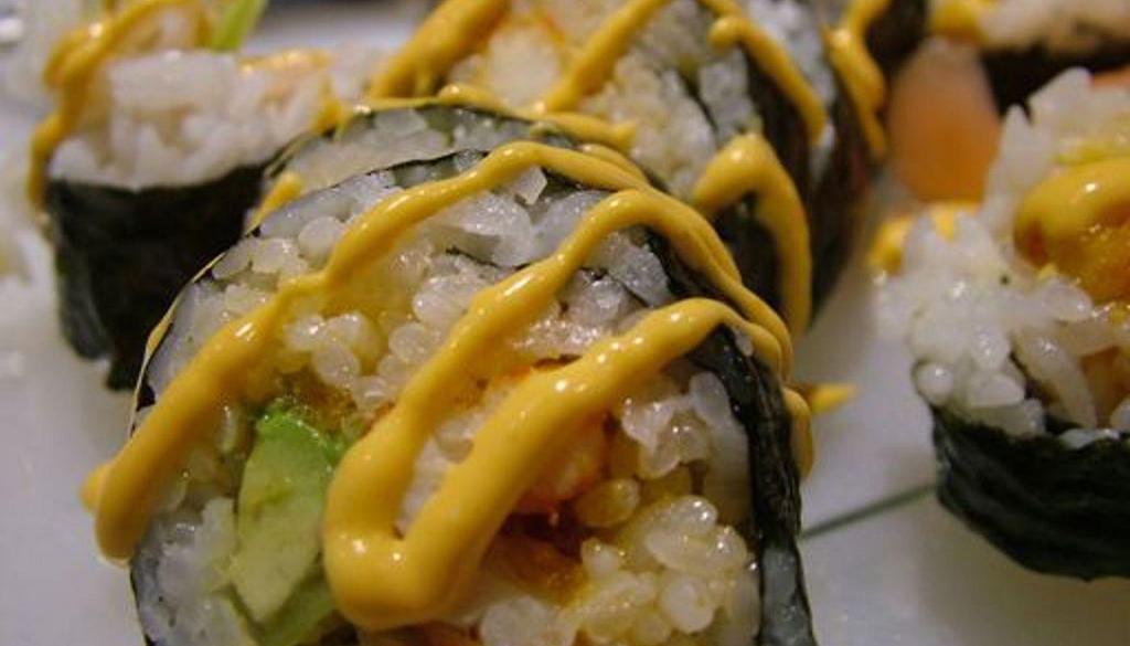 Cajun Roll (6Pc) · INSIDE: Avocado, Cucumber, Crawfish
TOP: Spicy Mayo