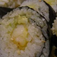 Tempura Roll (6Pc) · INSIDE: Avocado, Cucumber, Tempura Shrimp
TOP: Eel Sauce, Sesame Seeds