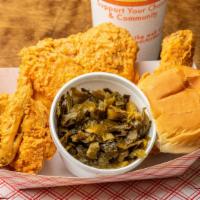 Mix Chicken (3) · 3 pieces mix chicken, choice of side, a 24 oz drink and a roll