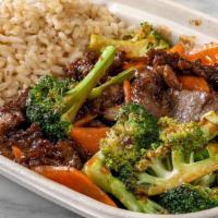 Broccoli* · Vegan. Brown rice, broccoli, and carrot. Served with white rice or brown rice.