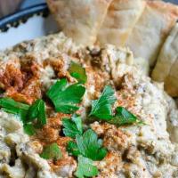 Baba Ghanoush & Pita · Smoke roasted eggplant blend with garlic, tahini, lemon, and touch of olive oil served with ...