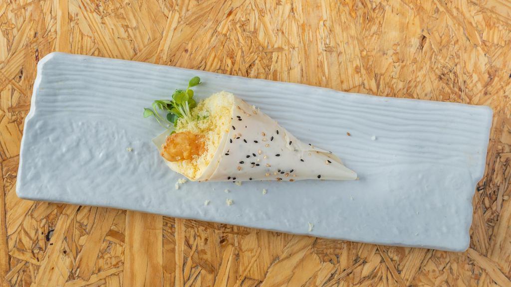 Dynamite Shrimp Handroll · *Spicy* Tempura fried shrimp and daikon sprouts, with spicy mayo in soy paper (hand roll only)