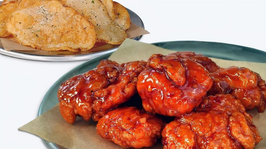 Boneless Wing Combos And Baskets For One  · Choose your favorite sides, flavors and dip. Add a bottled drink to make it a meal. Small Medium or Large combos available.