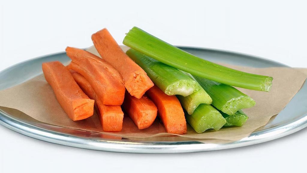 Veggie Sticks · Your choice of Veggie Sticks. Choose Carrots + Celery, Celery Only, Carrots Only. Perfect for dipping!