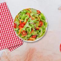Dinner Salad · (Vegetarian) Romaine lettuce, cherry tomatoes, carrots, and onions dressed tossed with your ...