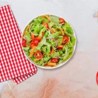 Garden Salad · (Vegetarian) Romaine lettuce, cherry tomatoes, carrots, and onions dressed tossed with your ...