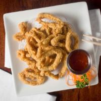 Crispy Calamari · Deep fried squid with special sauce.