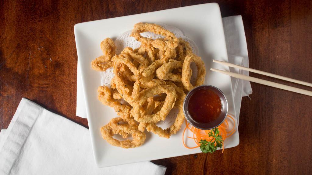 Crispy Calamari · Deep fried squid with special sauce.