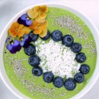 Green Dream Bowl · Blended: milk of your preference, kiwi, banana, matcha powder, avocado, lime (with skin) and...