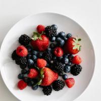 Anti-Inflammatory Plate · Strawberry, Pineapple, Blueberry, (Optional Chamoy Sauce& Tajin Powder)