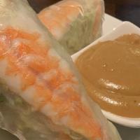 Fresh Spring Rolls (2) · Lettuce, vermicelli, cilantro, scallions, carrots, and bean sprouts served with peanut dippi...