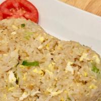 Thai Fried Rice · Traditional Thai fried rice with scallions, onions, tomatoes and eggs.