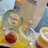 Fiesta Pack Margaritas · Tequila, 32 oz. Margarita Mix, Limes, Chile-Salt, + Chips, Salsa, & TX Queso