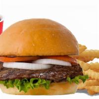Ribeye Steak Burger Combo · ribeye steak burger with French Fries & Drink