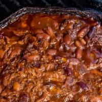 Baked Bbq Beans · Pork n Beans, with Sausage, and other ingredients.