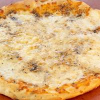 Cacio E Pepe Pizza · Fresh mozzarella, pecorino Romano, and cracked black pepper.. Contains: allium & garlic, dai...