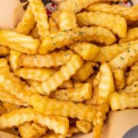 Fries · Basket of seasoned fries.