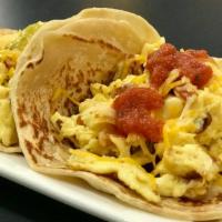 Taco · Our breakfast tacos come on flour tortillas. Barbacoa, Brisket and Carnitas come on corn tor...