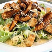Chicken Caesar Salad · Grilled chicken breast, Romaine lettuce, and house made croutons topped with Parmesan cheese...
