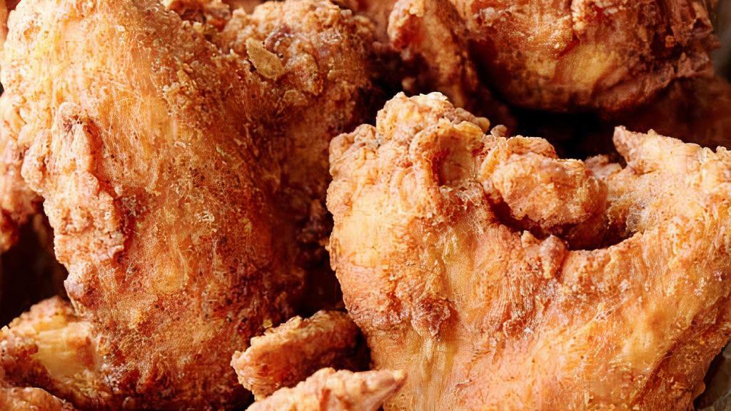 Cheryl'S Country-Fried Wings With 2 Sides · 4 whole Chicken Wings and 2 sides (Mac & Cheese, Candied Yams, Collard Greens, or Green beans). Wings are seasoned with homemade seasoning and deep-fried. Choose 2 sides.