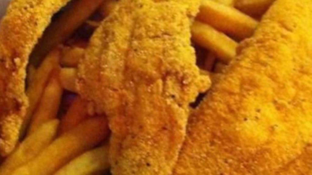 Fried Catfish & Taters · Catfish filets served with real potatoes, hand cut and deep-fried. Catfish is seasoned and coated with our homemade seasoned cornmeal and deep-fried to a golden brown.