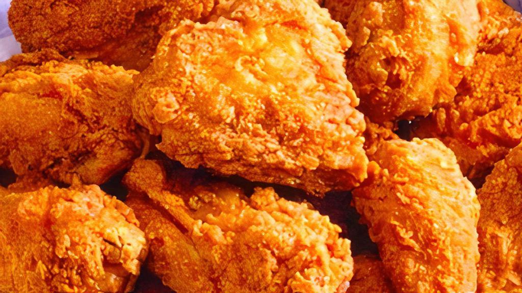 Mo-T'S Fried Chicken With 3 Sides · White meat (breast and  wing) or Dark meat (thigh and leg) and 3 sides (Mac & Cheese, Candied Yams, Collard Greens, or Green beans). Chicken is seasoned with homemade seasoning and deep-fried. Choose 3 sides.