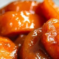 Marion'S Candied Yams · Fresh sweet potatoes oven baked in cane sugar and maple syrup until tender and sweet.