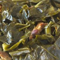 Kim'S Collard Greens · Collard greens, slow cooked in smoked turkey until tender and scrumptious.
