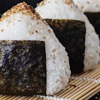Onigiri · 2 Rice balls, wrapped with seaweed and pork sung inside