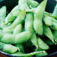 Edamame · Vegetarian. Boiled green beans with sea salt.