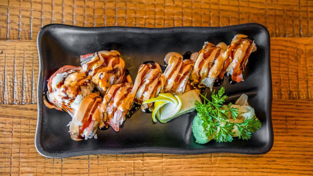 Katana Roll · Consuming raw or under cooked meats, poultry, seafood, shellfish, or eggs may increase your risk of food borne illness, especially if you have a medical condition. Please, inform your server before ordering if you have a food allergy or dietary restriction.