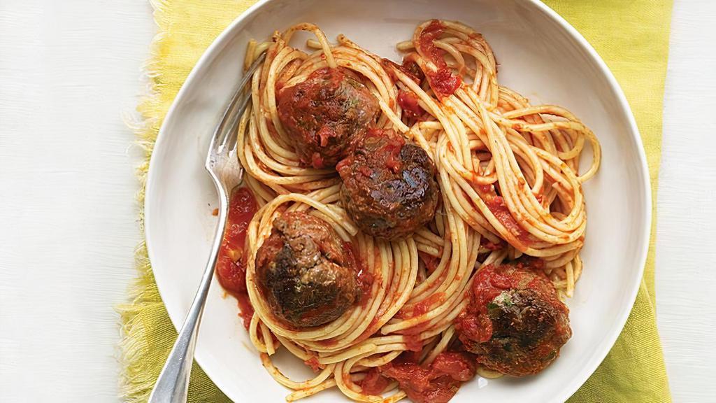 Spaghetti With Meatballs · Hand-rolled with Italian marinara sauce.