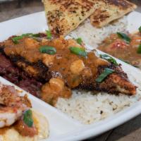 Bourbon Street Trio · Crawfish etouffee, blackened catfish Pontchartrain, red beans and rice, shrimp 'n' grits, ga...