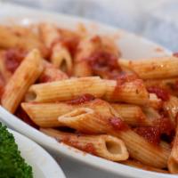 Kid’S Pasta · Penne pasta served with choice of marinara sauce, Alfredo sauce, or melted garlic butter. Se...