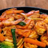 Stir Fry Shrimp · Served with bowl of rice