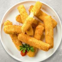 Golden Strings · 7 pieces of savory cheese sticks.