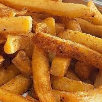 *Blackened  Fries · Thick cut french fries, tossed in Cajun  seasoning.