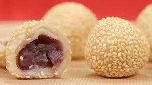 Sesame Ball (Gf Vg) 芝麻球 · Fried sweet rice dough with sesame coating and red bean filling