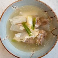 Short Rib Soup (Gal-Bi-Tang) · Galbitang - a refreshing soup with short ribs and vegetables.