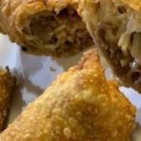 Philly Cheese Egg Rolls · Seasoned thin slice ribeye steak - Pepper Jack cheese - onions - peppers - filled and wrappe...