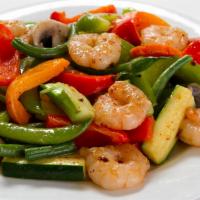 Kung Pao Shrimp · Hot and spicy. Jumbo shrimp cooked with bell pepper, celery and carrots in kung pao sauce.